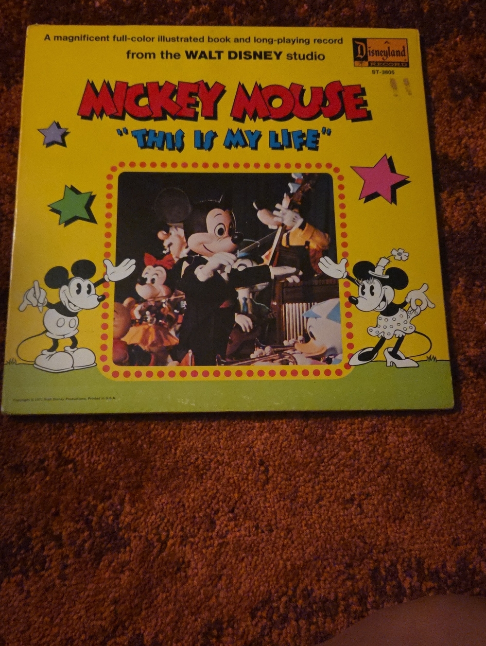 Disney Mickey Mouse "This Is My Life" Illustrated Book & Record – Yellow